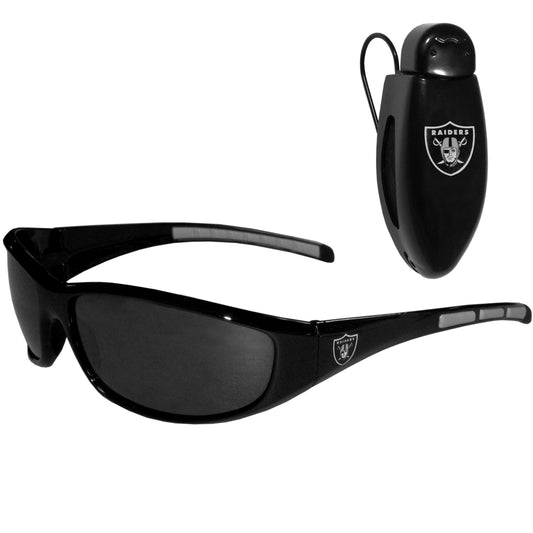 Las Vegas Raiders Wrap Sunglass with Visor Clip