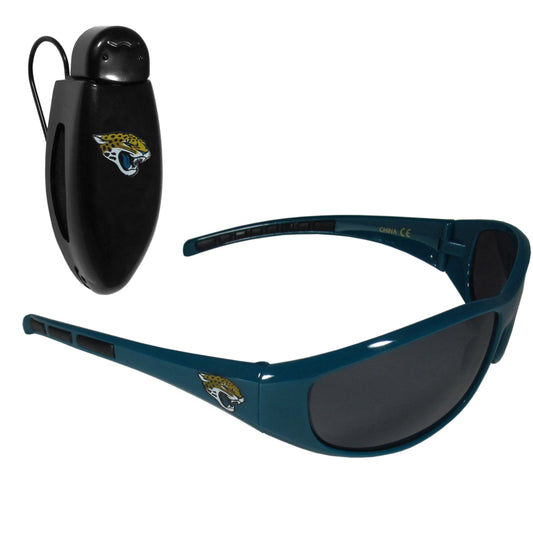 Jacksonville Jaguars Wrap Sunglass with Visor Clip - Jacksonville Jaguars