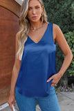 Solid V-Neck Wide Strap Tank - Flyclothing LLC