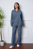 Dropped Shoulder Sweater and Long Pants Set - Flyclothing LLC