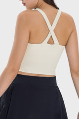 Crisscross Grecian Neck Active Cami - Flyclothing LLC