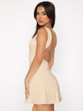 Backless Wide Strap Mini Dress - Trendsi