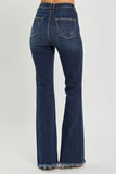 RISEN High Waist Raw Hem Flare Jeans - Flyclothing LLC