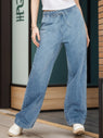 Drawstring Straight Jeans with Pockets