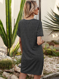 V-Neck Short Sleeve Mini Dress - Flyclothing LLC