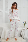 Flamingo Long Sleeve Top and Pants Lounge Set - Flyclothing LLC