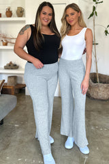 Ribbed High Waist Flare Pants