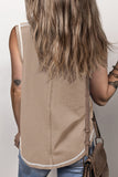 Contrast Stitching Round Neck Tank Trendsi