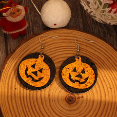 PU Leather Pumpkin Earrings - Trendsi