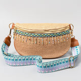 Bead Trim Straw Weave Crossbody Bag Trendsi