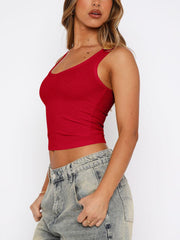 Lovelet Scoop Neck Wide Strap Tank - Trendsi