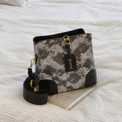 PU Leather Snakeskin Print Crossbody Bag - Trendsi