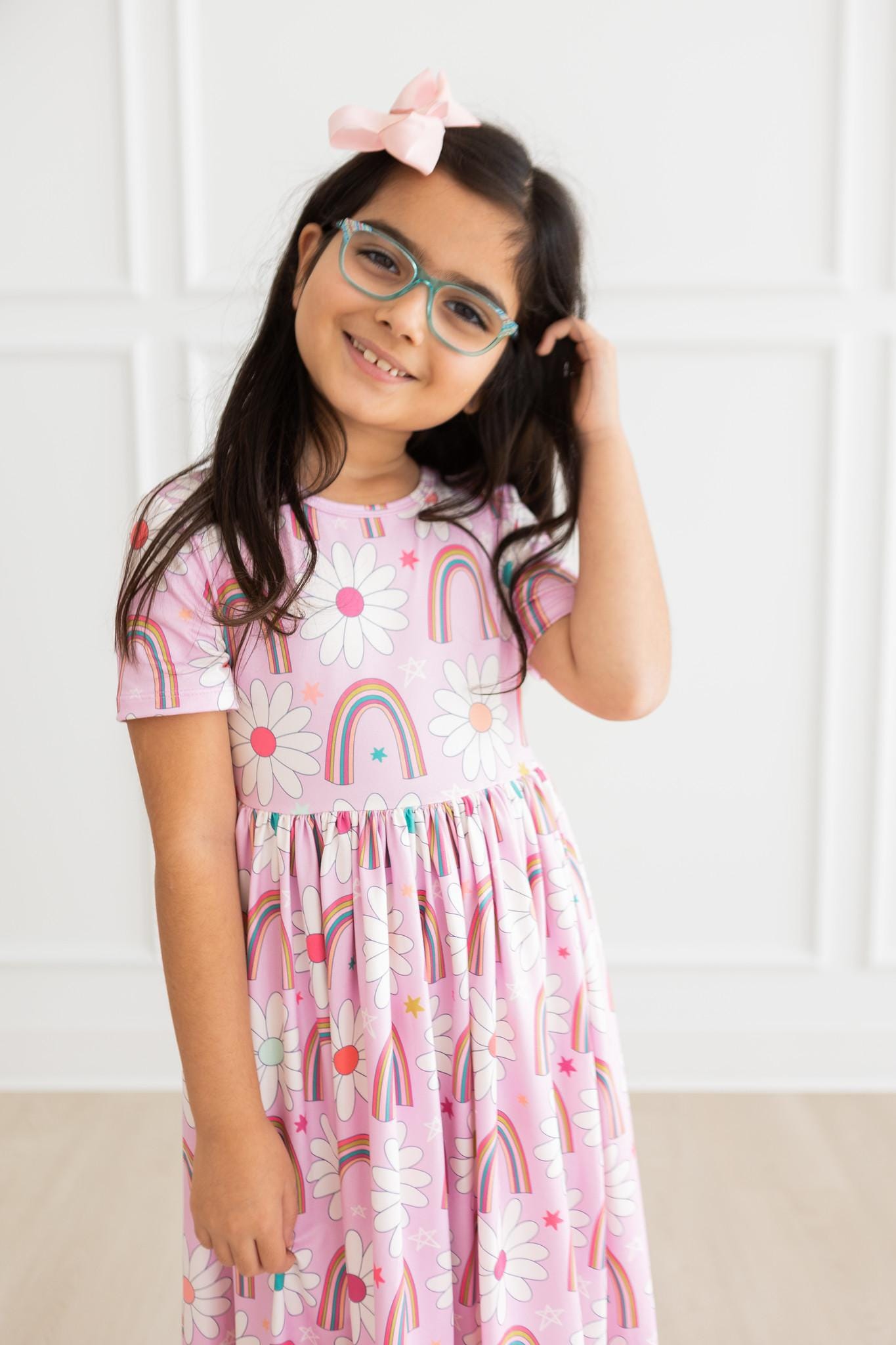 Rainbow Daisies S/S Twirl Dress - Mila & Rose ®