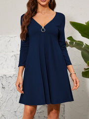 Quarter Zip Long Sleeve Dress