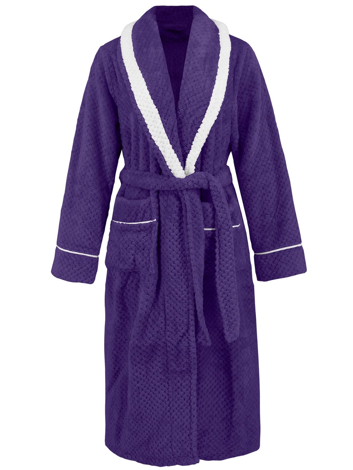 Contrast Trim Tie Waist Lounge Nightgown with Pockets - Trendsi