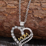 Alloy Inlaid Zircon Heart Pendant Necklace Trendsi