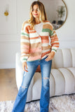 Haptics Full Size Button Down Striped Sweater Cardigan