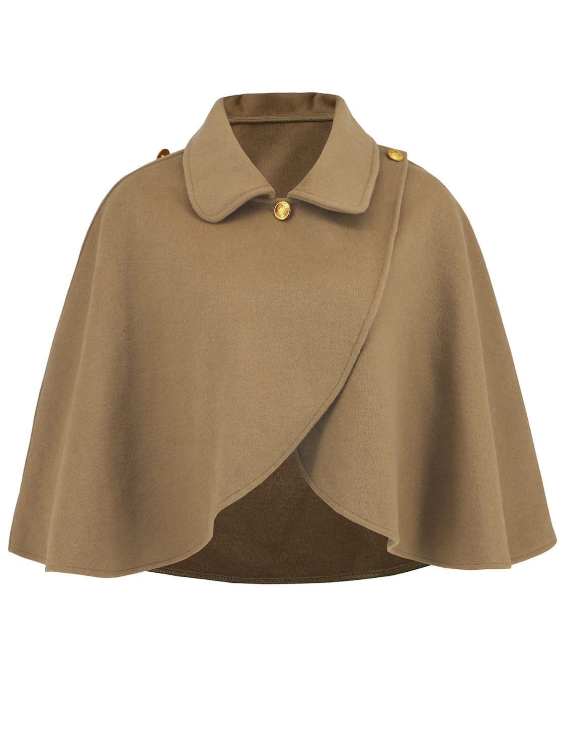 Collared Neck Cropped Cape - Trendsi