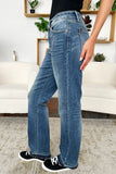 Judy Blue Full Size Mid Rise Release Hem Jeans - Trendsi