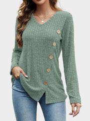 V-Neck Long Sleeve T-Shirt