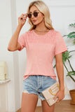 Ruched Round Neck Short Sleeve T-Shirt Trendsi