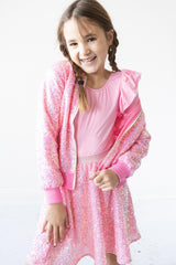 Bubblegum Pink Sequin Jacket - Mila & Rose ®