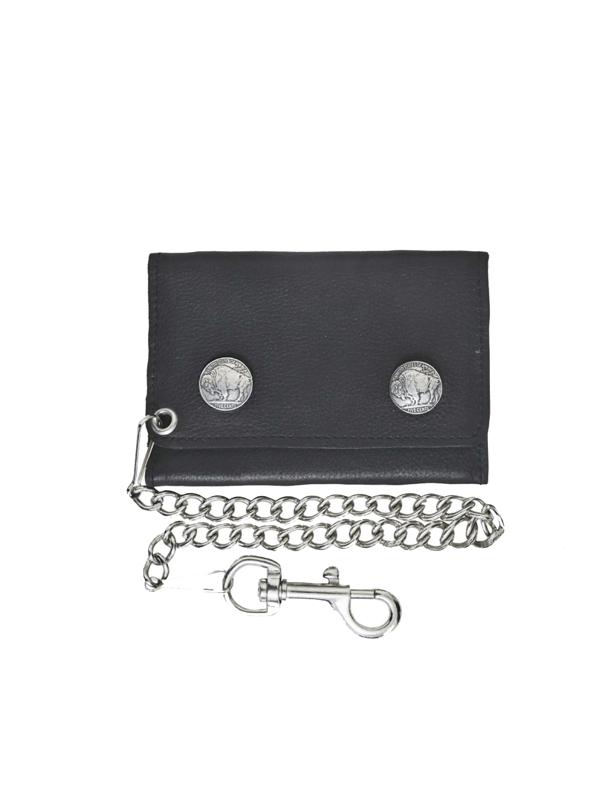 Unik International Cowhide 5.5" x 4" biker chain wallet with easy clip on