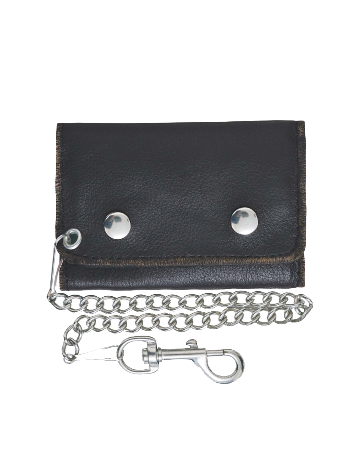 Unik International COWHIDE 5.5" x 4" biker chain wallet with easy clip on