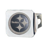 Pittsburgh Steelers Chrome Metal Hitch Cover with Chrome Metal 3D Emblem