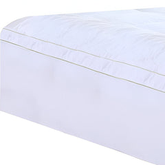 17" Square Quilted Accent Queen Piping Mattress Pad With Fitted Cover