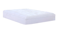 17" Square Quilted Accent Queen Piping Mattress Pad With Fitted Cover