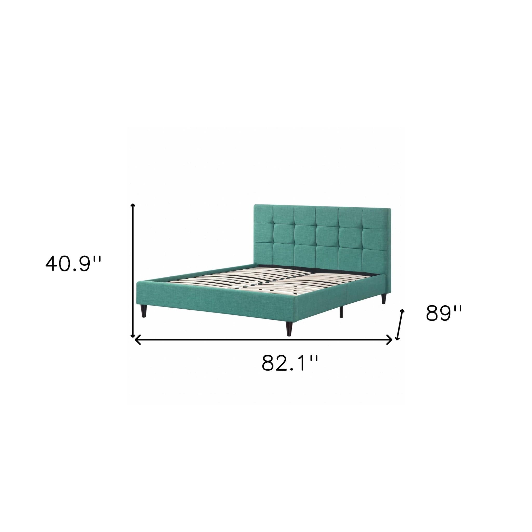 Blue Solid Wood King No Bed Frame