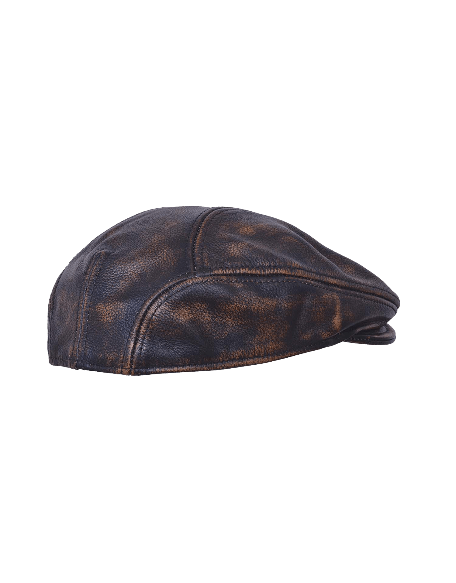 Unik International Mens Brown Cowhide Ascot Cap