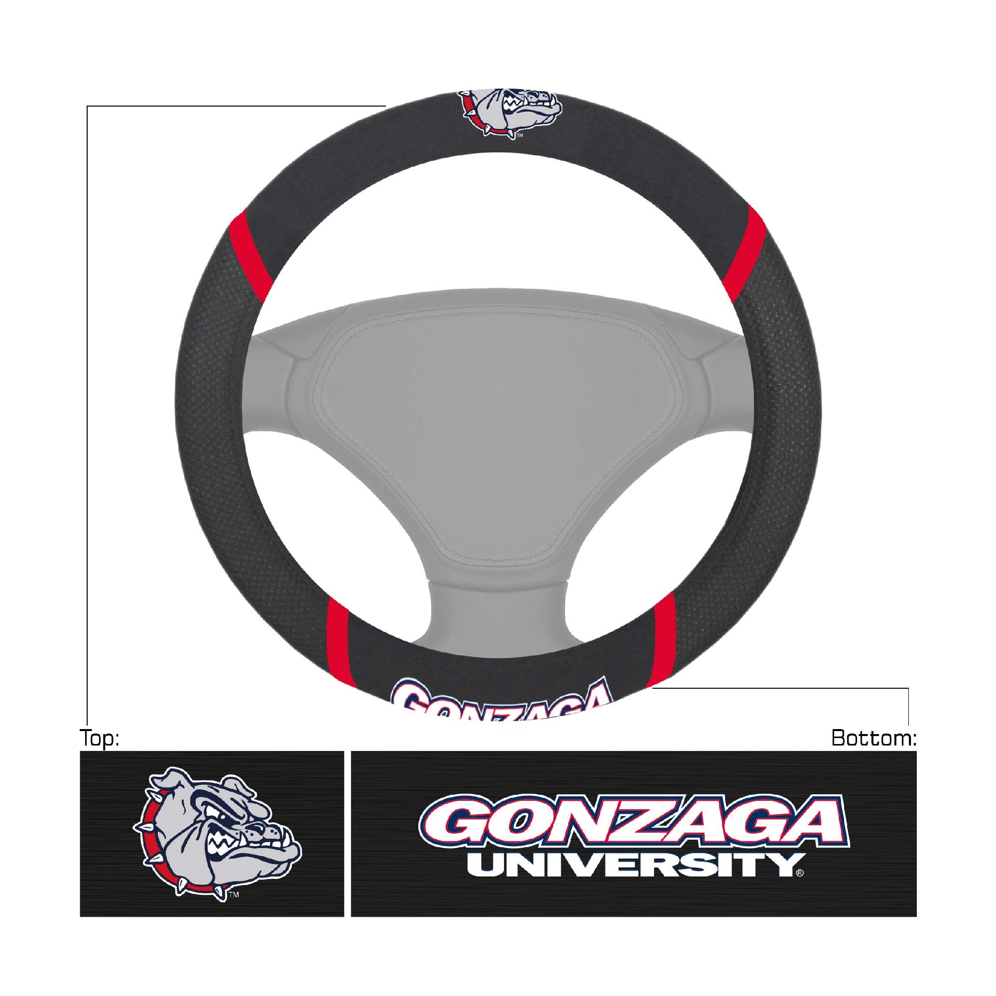 Gonzaga Bulldogs Embroidered Steering Wheel Cover