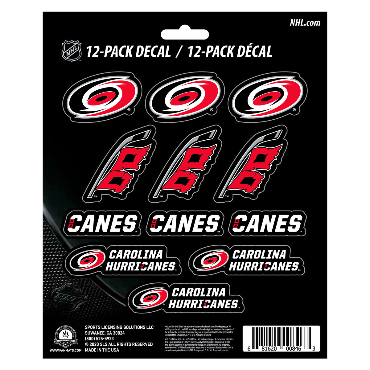 Carolina Hurricanes 12 Count Mini Decal Sticker Pack