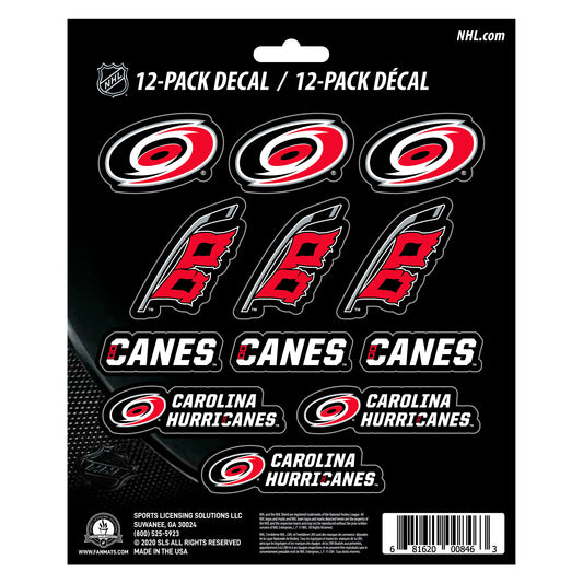 Carolina Hurricanes 12 Count Mini Decal Sticker Pack - Carolina Hurricanes