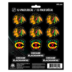 Chicago Blackhawks 12 Count Mini Decal Sticker Pack - Chicago Blackhawks