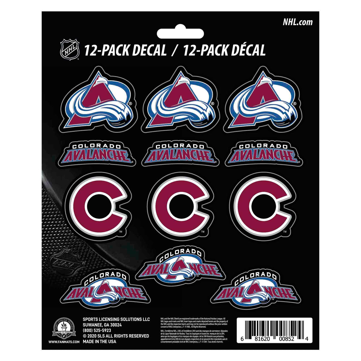 Colorado Avalanche 12 Count Mini Decal Sticker Pack - Colorado Avalanche