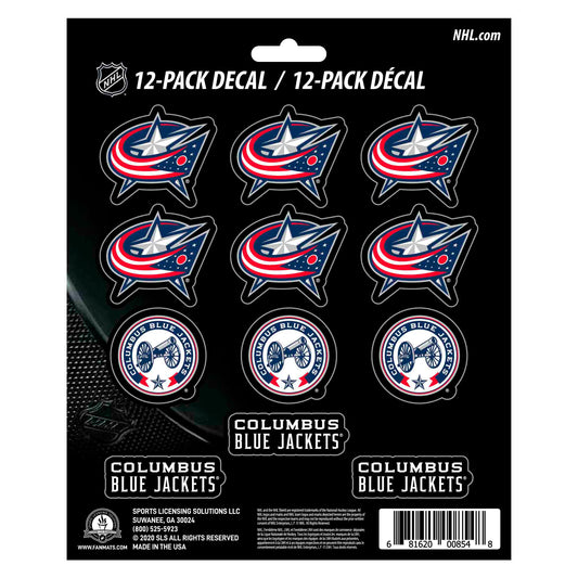 Columbus Blue Jackets 12 Count Mini Decal Sticker Pack - Columbus Blue Jackets