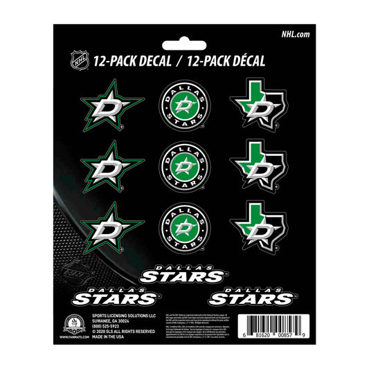 Dallas Stars 12 Count Mini Decal Sticker Pack - Dallas Stars