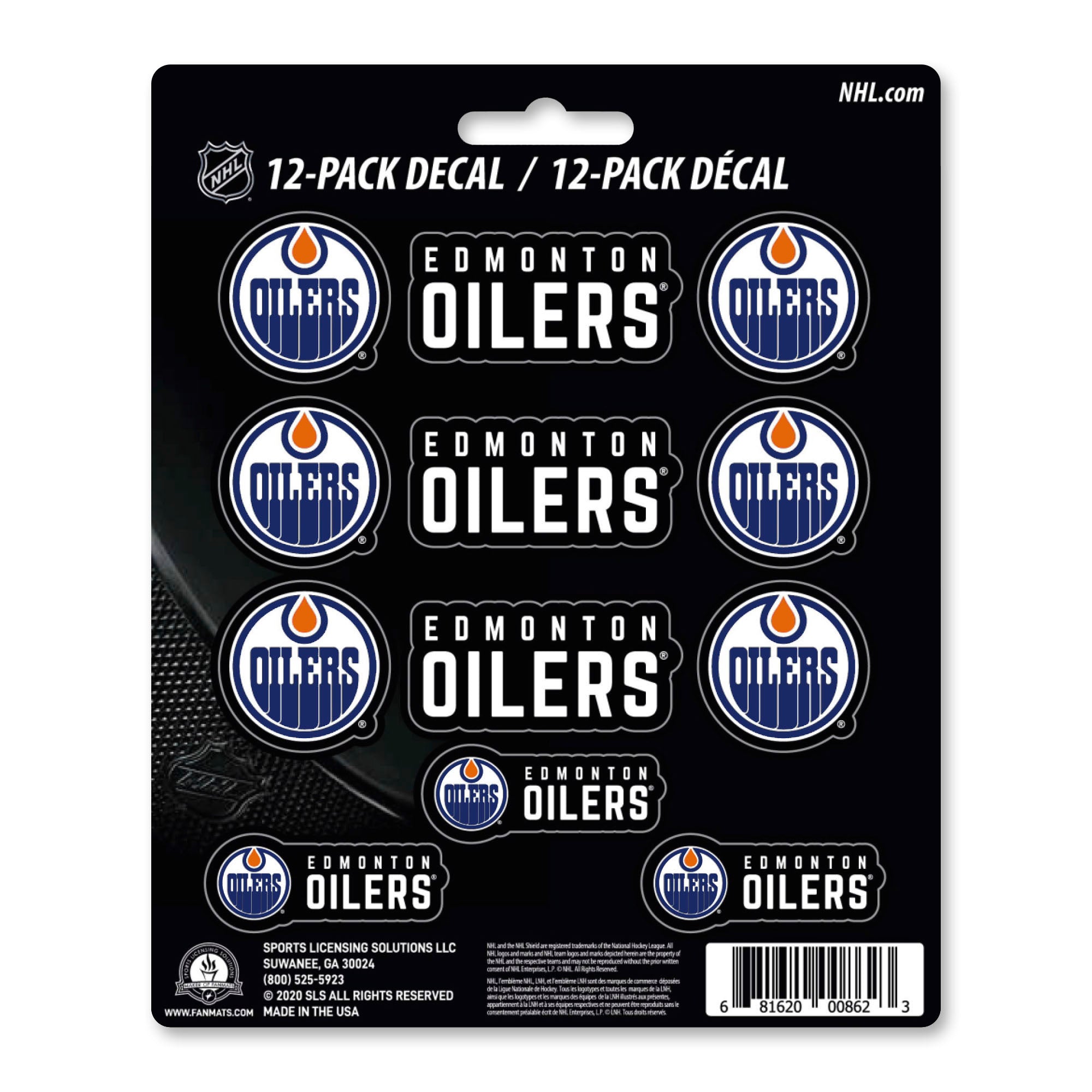 Edmonton Oilers 12 Count Mini Decal Sticker Pack