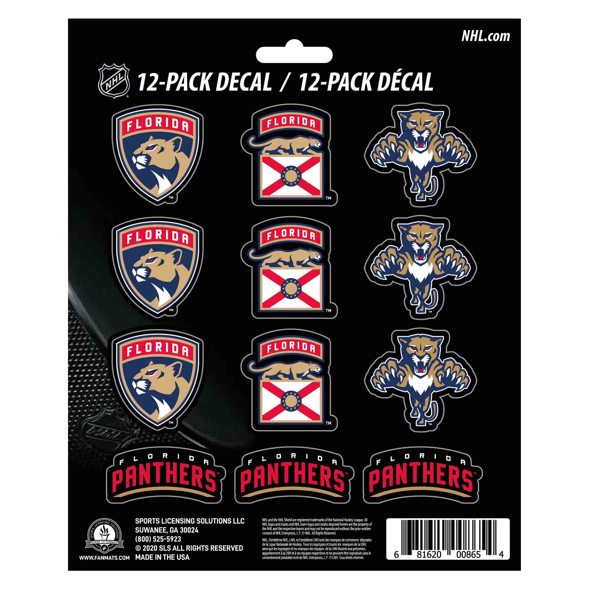 Florida Panthers 12 Count Mini Decal Sticker Pack