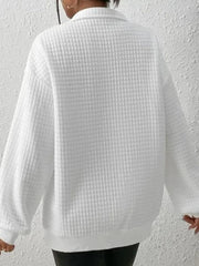 Collared Neck Long Sleeve Sweatshirt