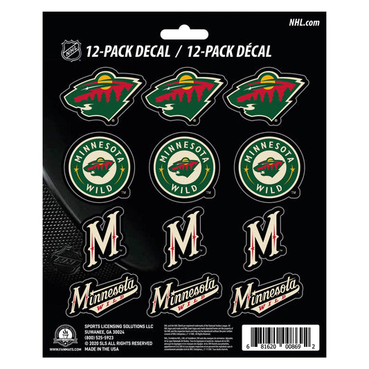 Minnesota Wild 12 Count Mini Decal Sticker Pack