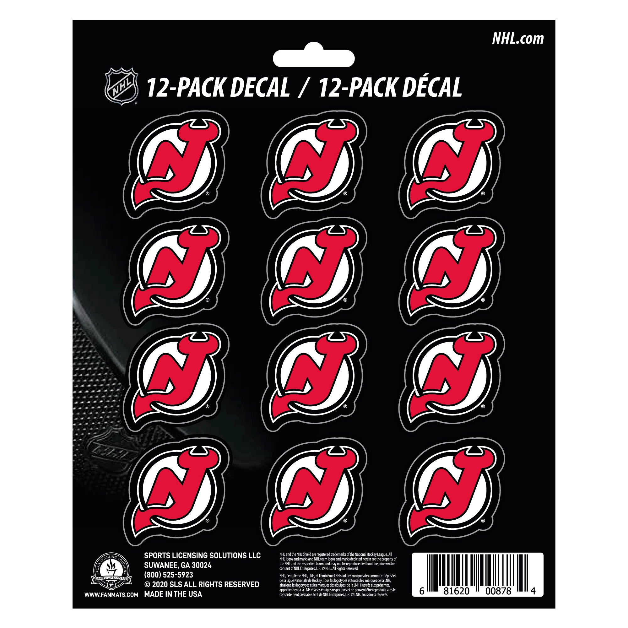 New Jersey Devils 12 Count Mini Decal Sticker Pack