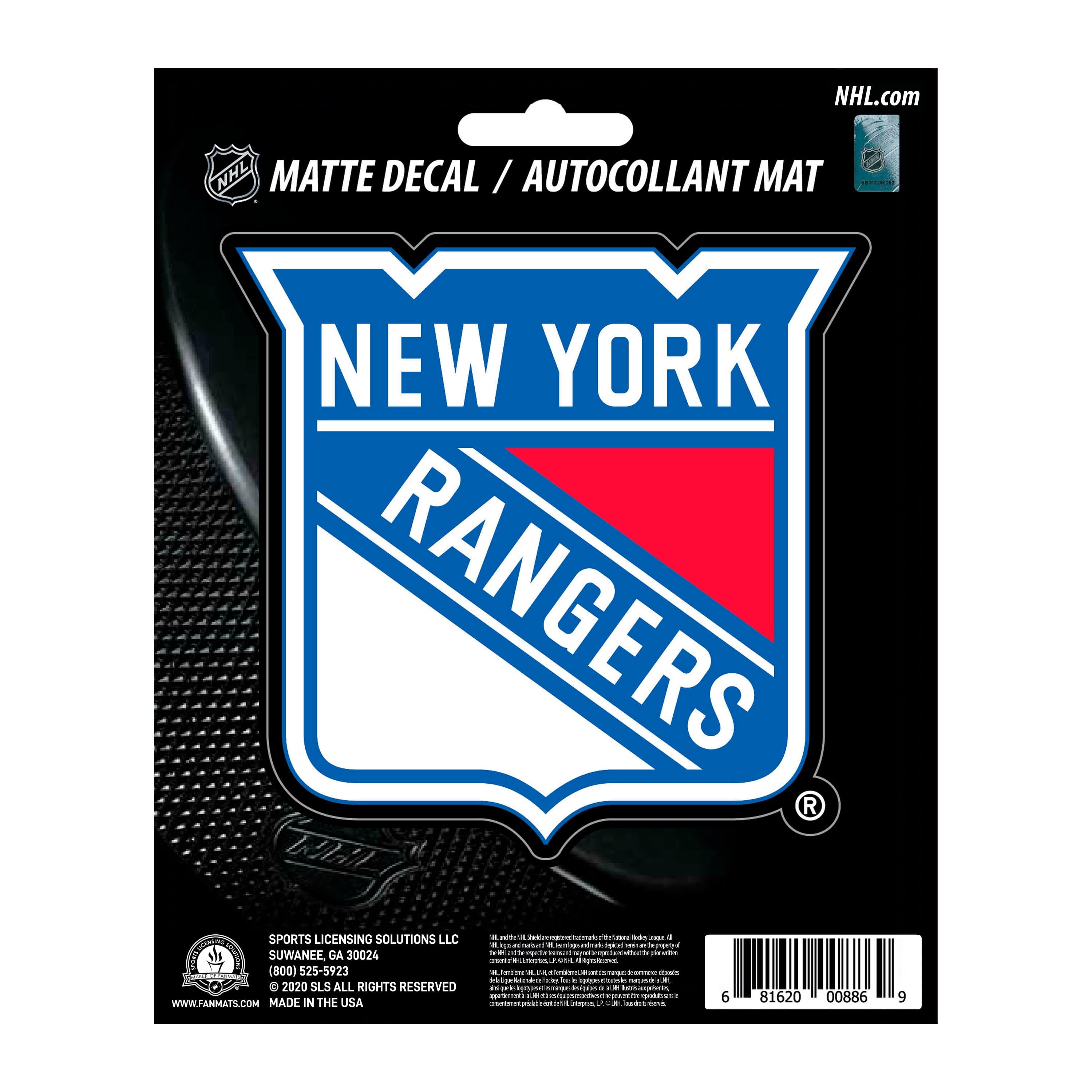 New York Rangers Matte Decal Sticker - New York Rangers