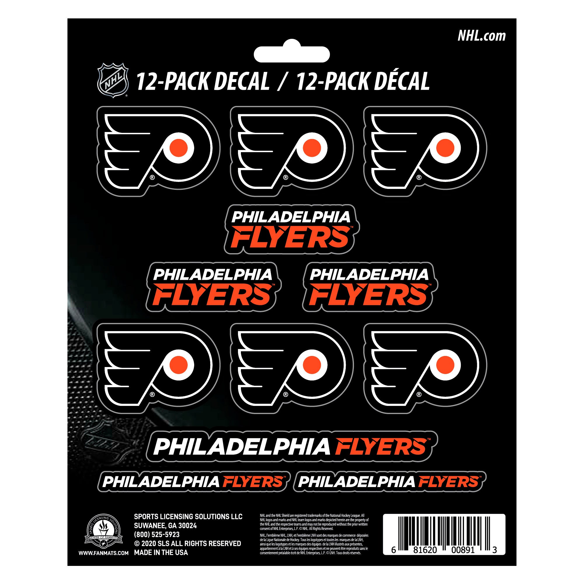 Philadelphia Flyers 12 Count Mini Decal Sticker Pack