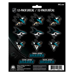 San Jose Sharks 12 Count Mini Decal Sticker Pack