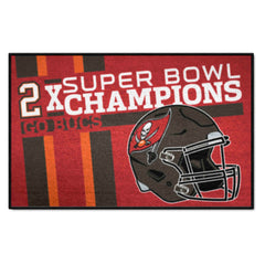 Alfombra decorativa Dynasty Starter Mat de los Tampa Bay Buccaneers: 19 x 30 pulgadas.