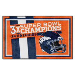 Denver Broncos Dynasty 4ft. x 6ft. Plush Area Rug